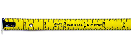 Measuring Tape – 3/4 Inch Wide X 16 Foot Long – Dual Directional – Power Return – Fractional – 1/16” Grads