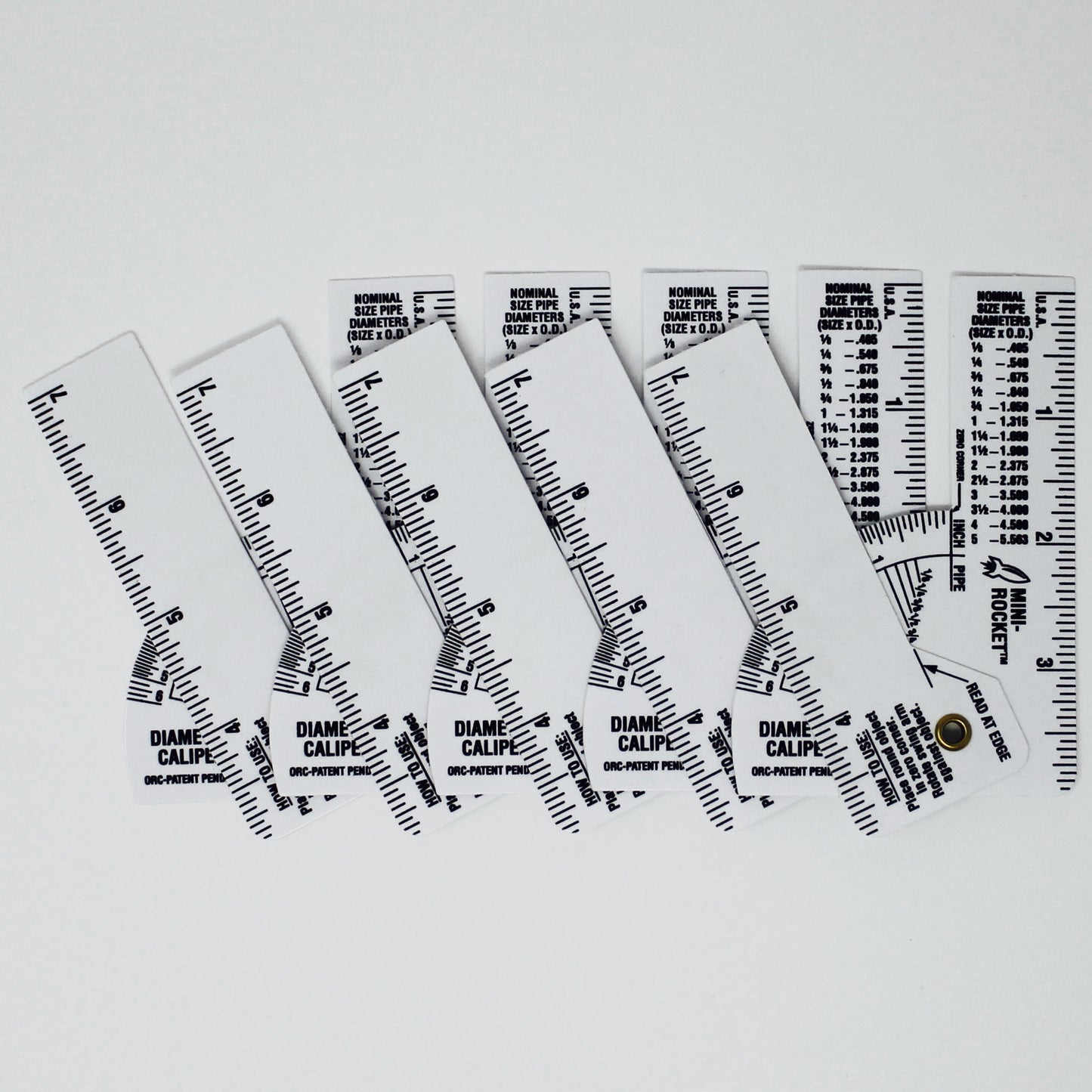Mini Pipe Caliper - White Vinyl 5-Pack image 1