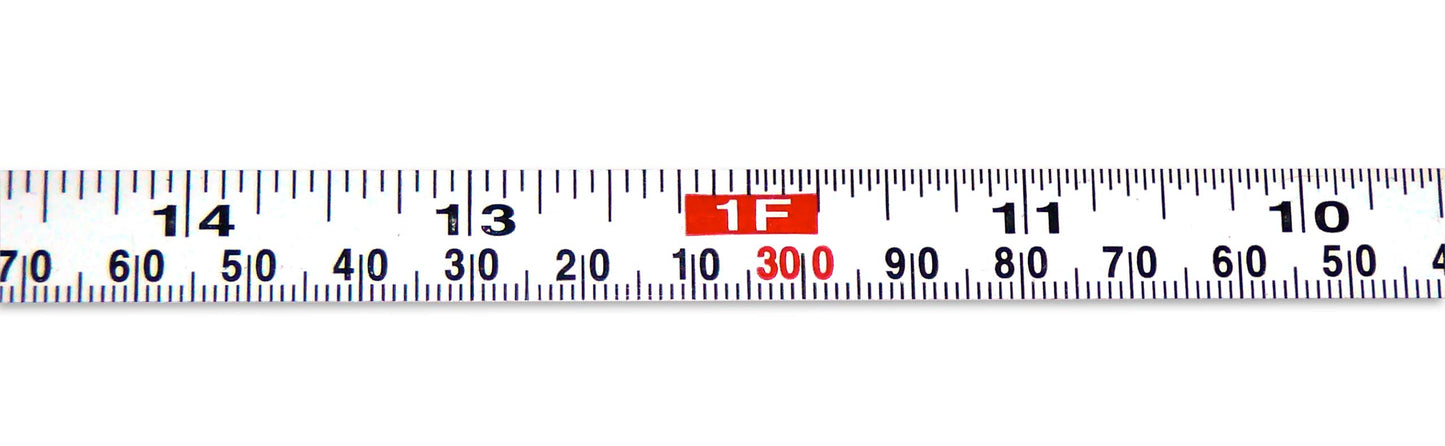 Metal Adhesive Backed Ruler – 1/2 Inch Wide X 3 Meters (10 Feet) Long – Right to Left – Fractional/Metric – 1/16” and 1mm Grads