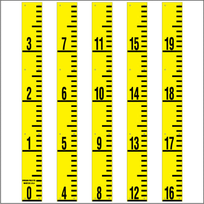 Staff Gauge - Tenths of Foot Engineer Style - 5 Inch Wide - TFXW image 0