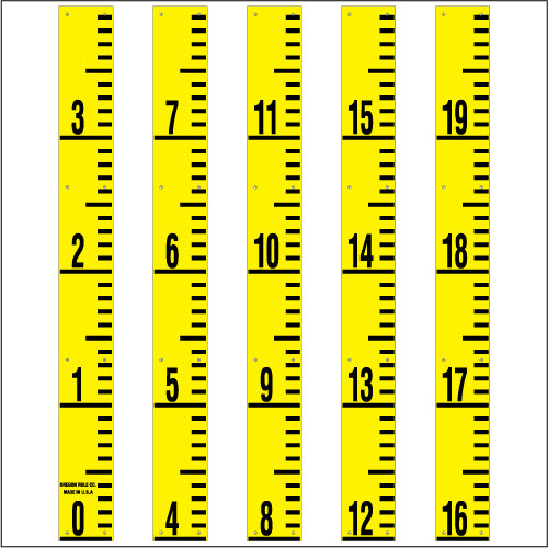 Staff Gauge - Tenths of Foot Engineer Style - 5 Inch Wide - TFXW image 0