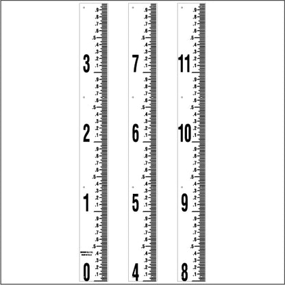 Staff Gauge - Hundredths of Foot Surveyor Style - 5 Inch Wide - HFSS image