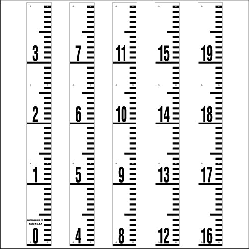 Staff Gauge - Inch and Foot Engineer Style - 5 Inch Wide - IFXW image 0