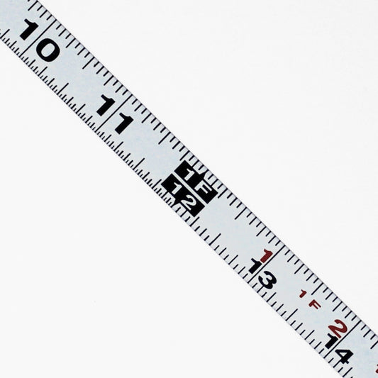 0.5 " Wide - "1/2FW" - Fractional Adhesive Metal Ruler - 1/16" Graduations image 0