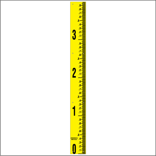 Staff Gauge - Hundredths of Foot Surveyor Style - 5 Inch Wide - HFSS image