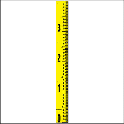 Staff Gauge - Hundredths of Foot Surveyor Style - 5 Inch Wide - HFSS image