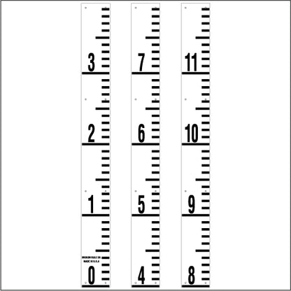 Staff Gauge - Tenths of Foot Engineer Style - 5 Inch Wide - TFXW image