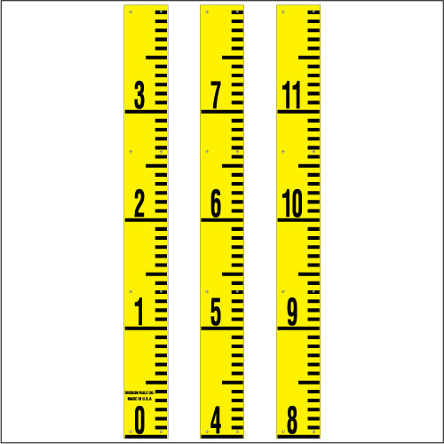 Staff Gauge - Inch and Foot Engineer Style - 5 Inch Wide - IFXW image