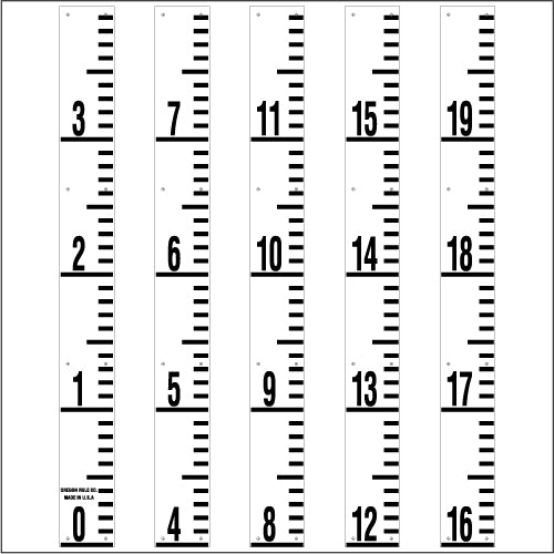 Staff Gauge - Tenths of Foot Engineer Style - 5 Inch Wide - TFXW image