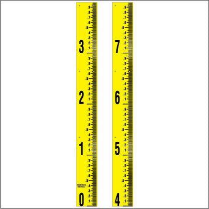 Staff Gauge - Hundredths of Foot Surveyor Style - 5 Inch Wide - HFSS image