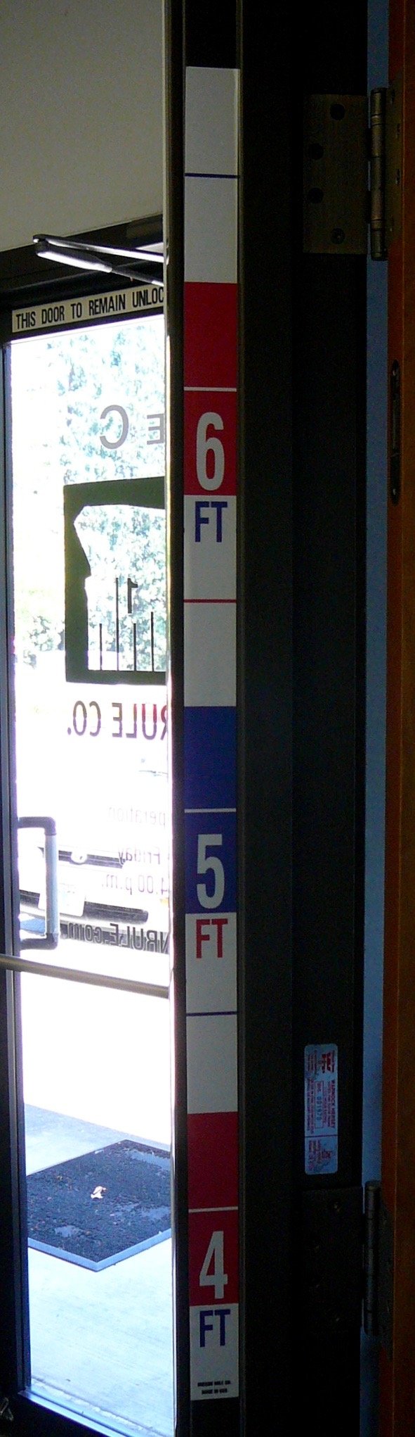Oregon Rule Co. Security Height Rule Fractional 3'9" to 7' Red and Blue Graphics