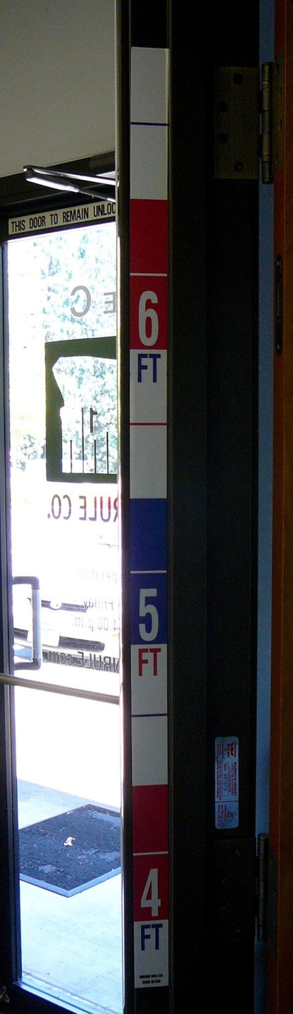 Oregon Rule Co. Security Height Rule Fractional 3'9" to 7' Red and Blue Graphics