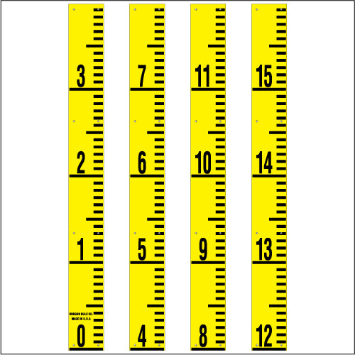 Staff Gauge - Inch and Foot Engineer Style - 5 Inch Wide - IFXW image