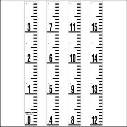 Staff Gauge - Tenths of Foot Engineer Style - 5 Inch Wide - TFXW image