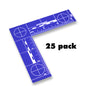Adhesive Backed - Fractional - Reads 3" x 3" - Packs of 25 - Blue image