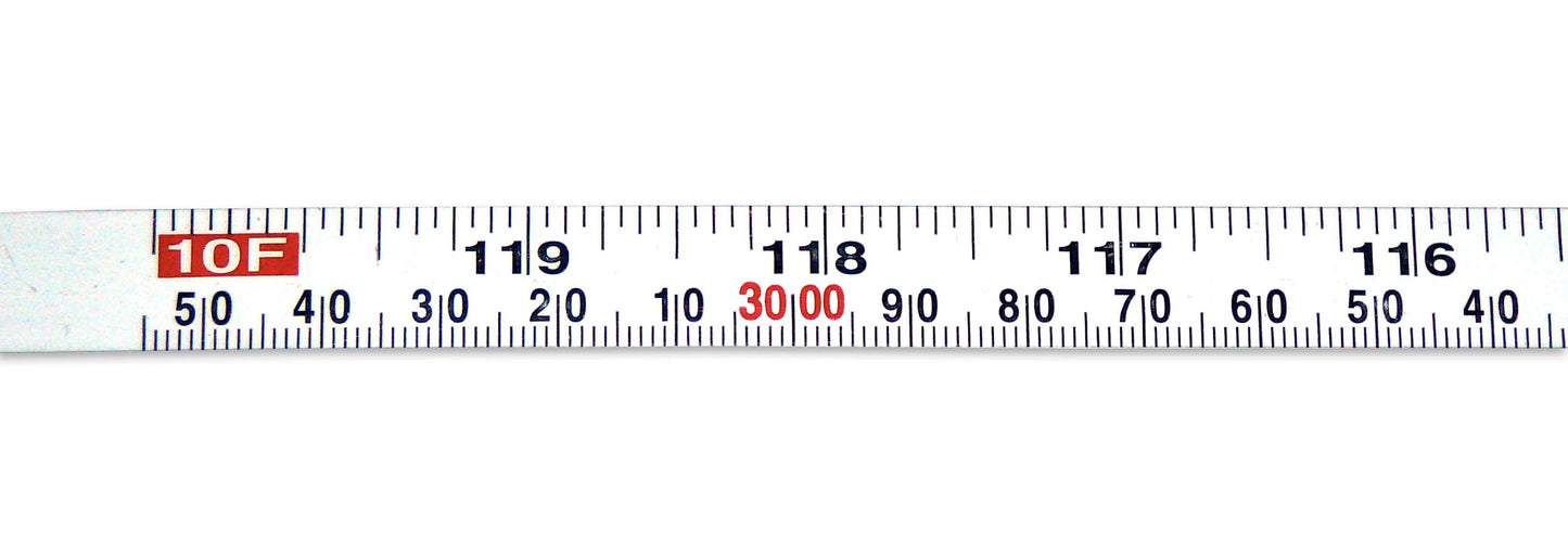 Metal Adhesive Backed Ruler – 1/2 Inch Wide X 3 Meters (10 Feet) Long – Right to Left – Fractional/Metric – 1/16” and 1mm Grads