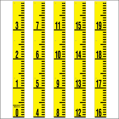 Staff Gauge - Inch and Foot Engineer Style - 5 Inch Wide - IFXW image