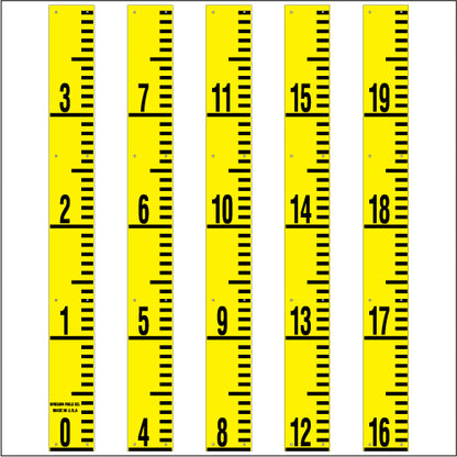Staff Gauge - Inch and Foot Engineer Style - 5 Inch Wide - IFXW image