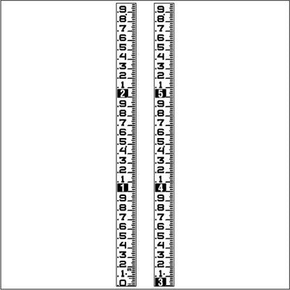 Superior Staff Gauge - Hundredths of Foot - 2.5 Inch Wide - SSGST - 0FT to 6FT (72") - 2 Pieces image