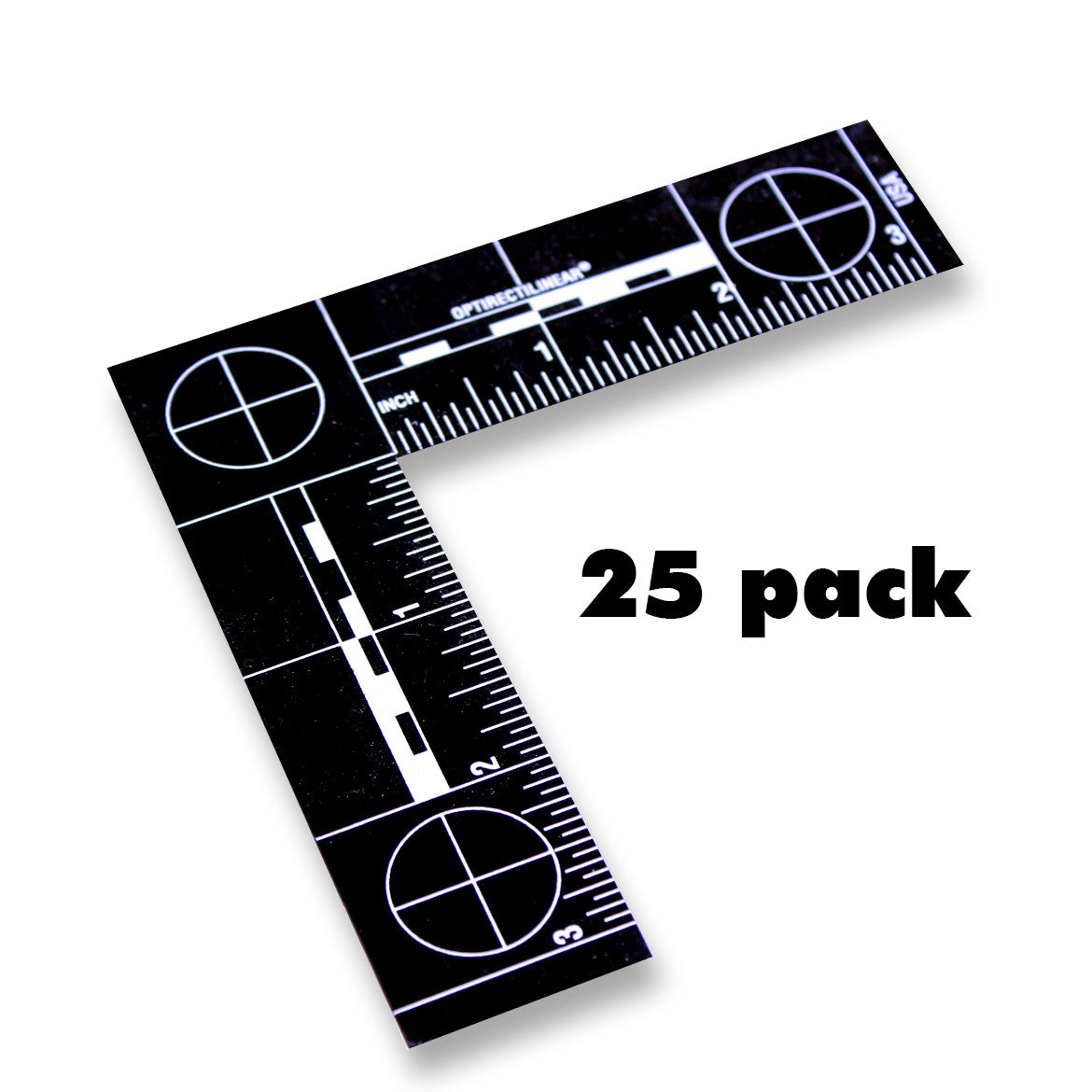 Adhesive Backed - Fractional - Reads 3" x 3" - Packs of 25 - Black image