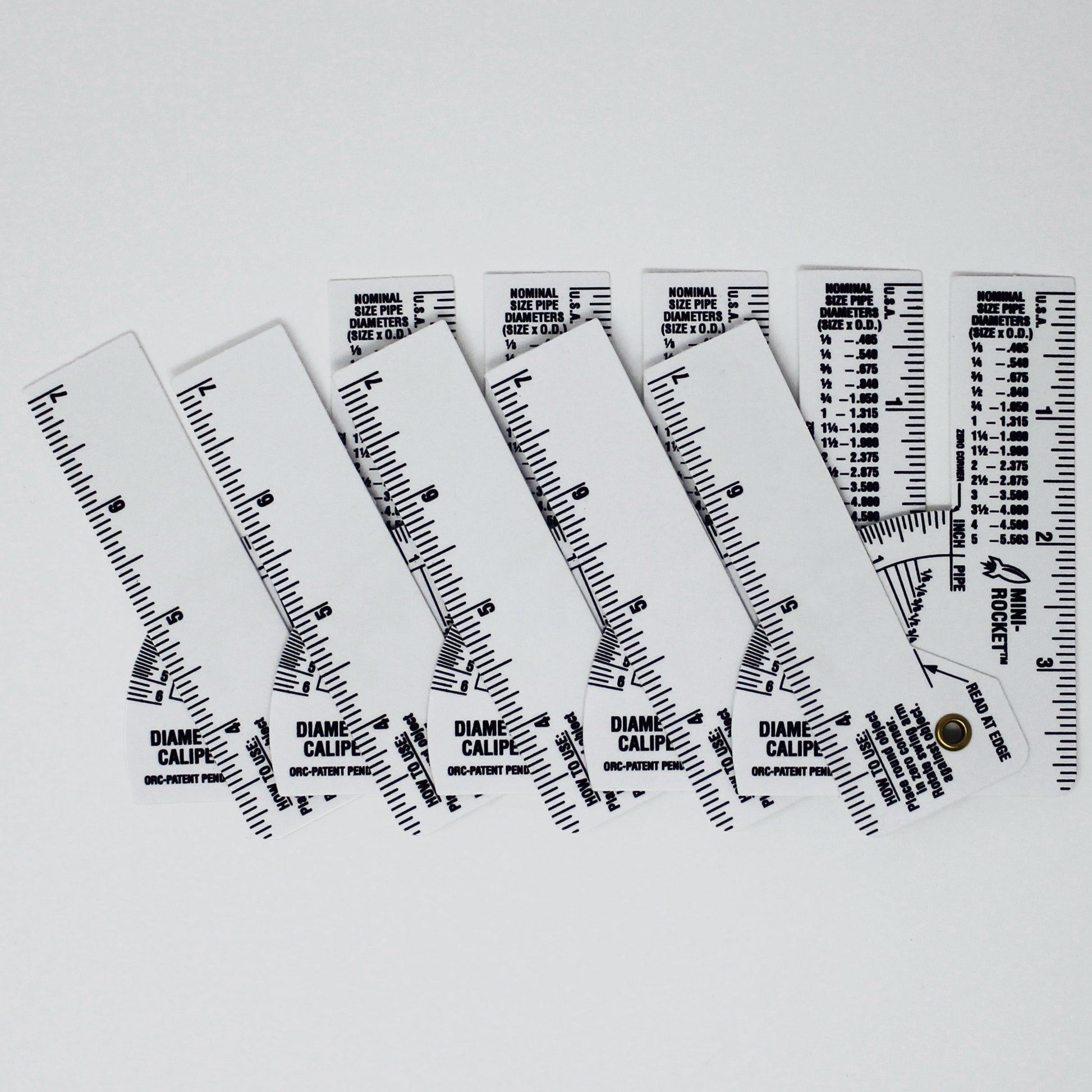 Mini Pipe Caliper - White Vinyl 5-Pack image 1