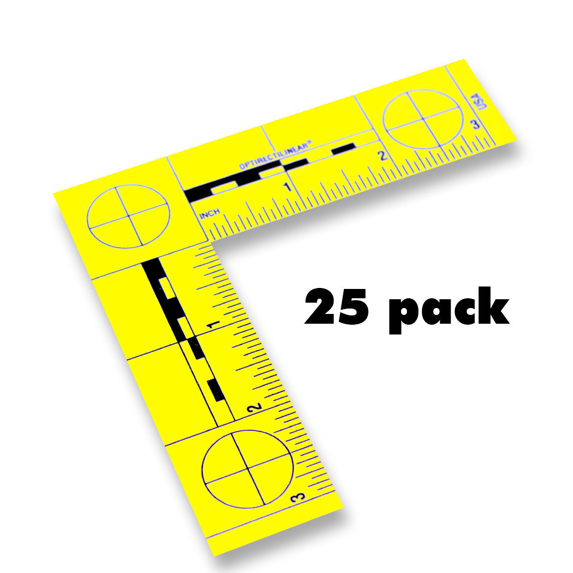 Adhesive Backed - Fractional - Reads 3" x 3" - Packs of 25 - Yellow image
