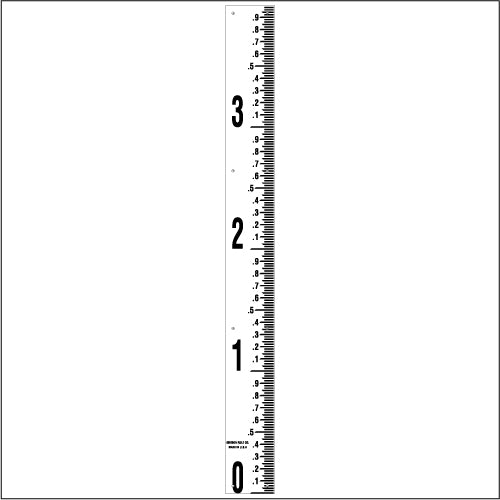 Staff Gauge - Hundredths of Foot Surveyor Style - 5 Inch Wide - HFSS image