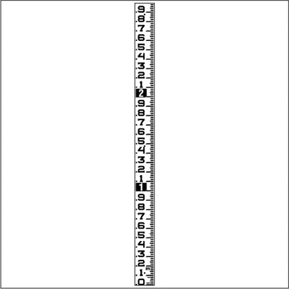 Superior Staff Gauge - Hundredths of Foot - 2.5 Inch Wide - SSGST - 0FT to 3FT (36") - 1 Piece image
