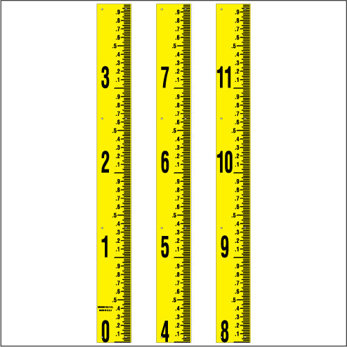 Staff Gauge - Hundredths of Foot Surveyor Style - 5 Inch Wide - HFSS image