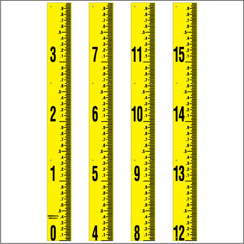 Staff Gauge - Hundredths of Foot Surveyor Style - 5 Inch Wide - HFSS image