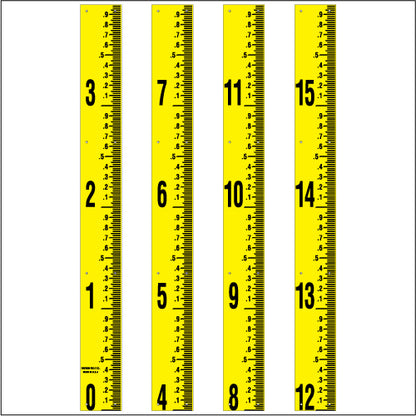Staff Gauge - Hundredths of Foot Surveyor Style - 5 Inch Wide - HFSS image