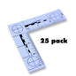 Adhesive Backed - Fractional - Reads 3" x 3" - Packs of 25 - Gray image