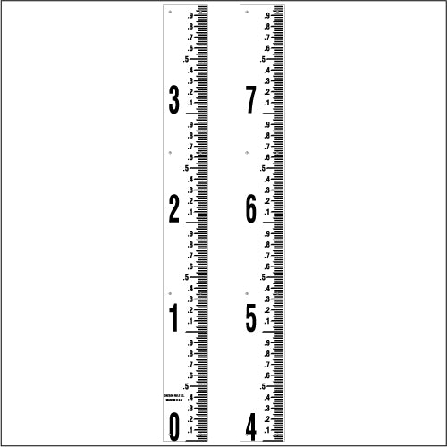 Staff Gauge - Hundredths of Foot Surveyor Style - 5 Inch Wide - HFSS image
