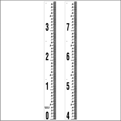 Staff Gauge - Hundredths of Foot Surveyor Style - 5 Inch Wide - HFSS image