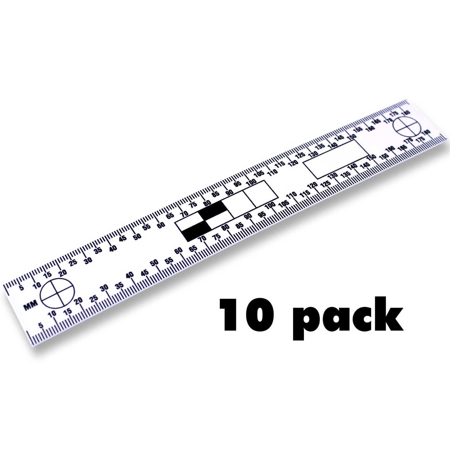Two Sided Plastic Rulers - 10 Packs - 18cm image
