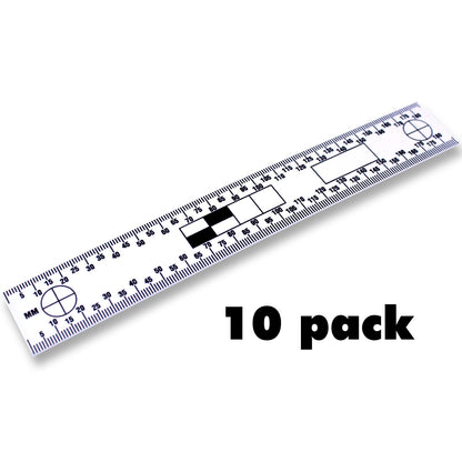 Two Sided Plastic Rulers - 10 Packs - 18cm image