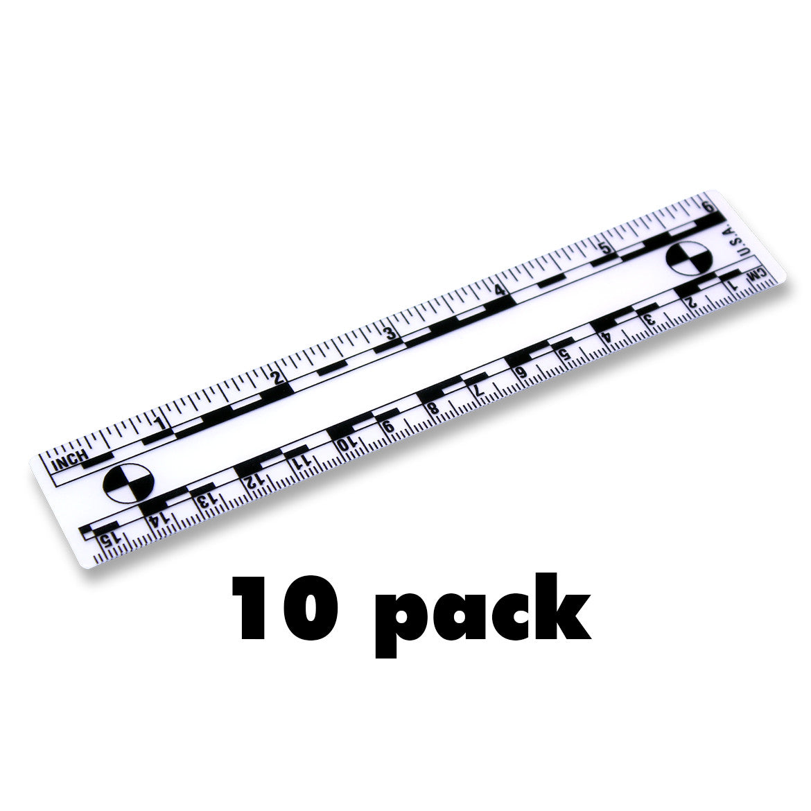 6" Long, Plastic - Reads Fractional and Metric - Packs of 10 image