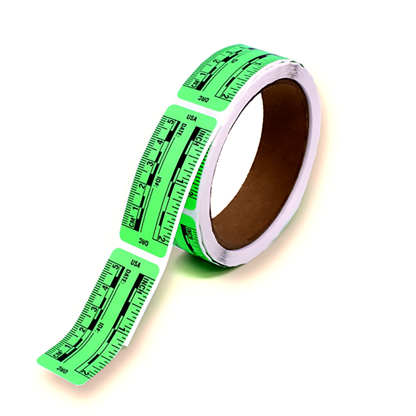 2 Inches / 5cm Long - 200 Rulers per Roll - Fluorescent Green image