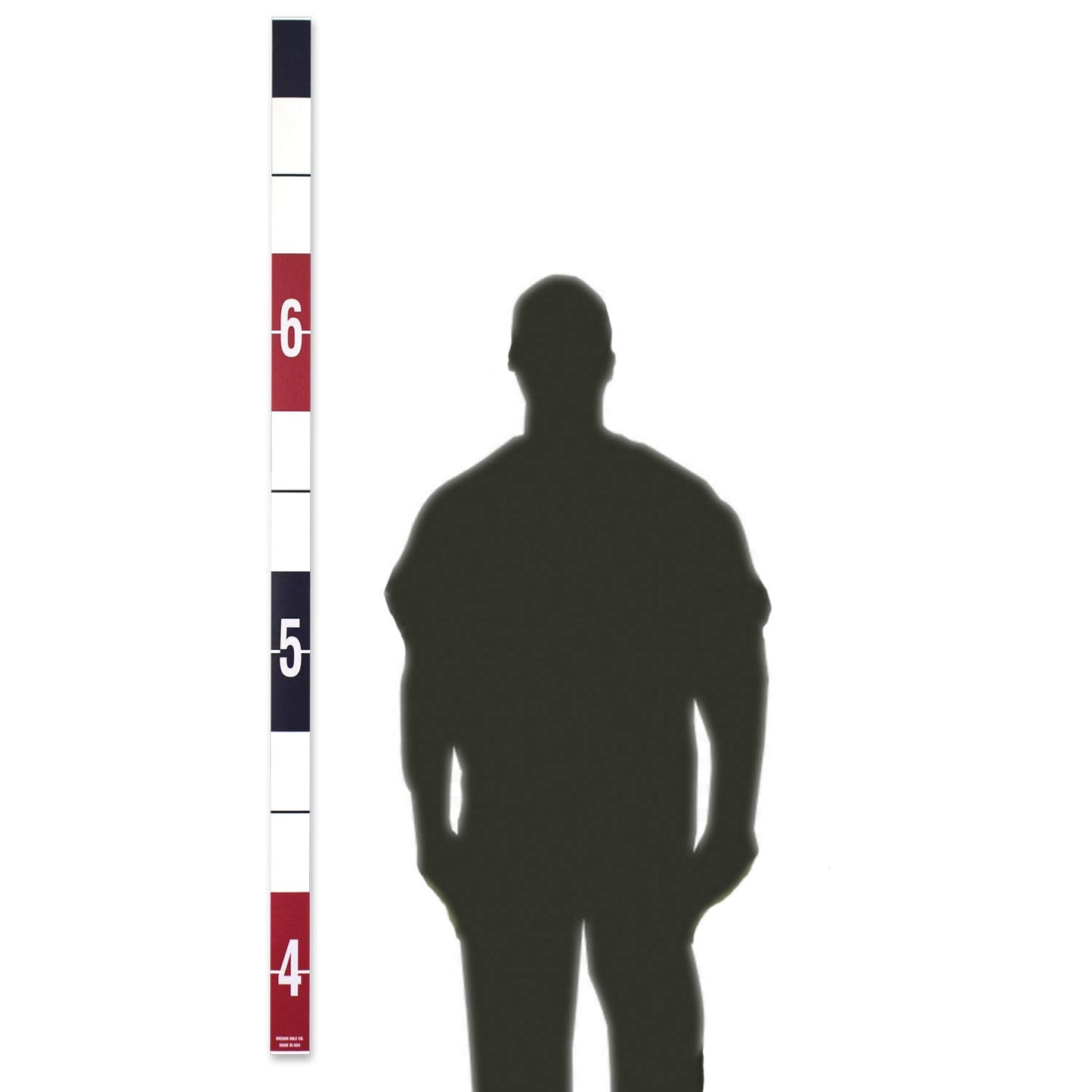 Oregon Rule Co. Security Height Rule Fractional 3'9" to 7' Red and Blue Graphics