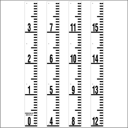 Staff Gauge - Inch and Foot Engineer Style - 5 Inch Wide - IFXW image