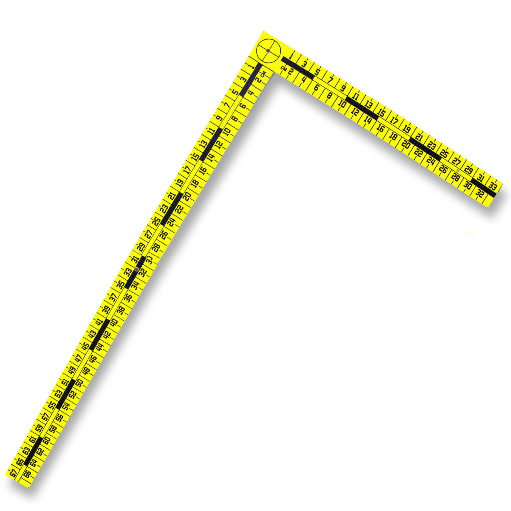 fractional 2 sided folding angle and ruler 12 x 25 angle or 38