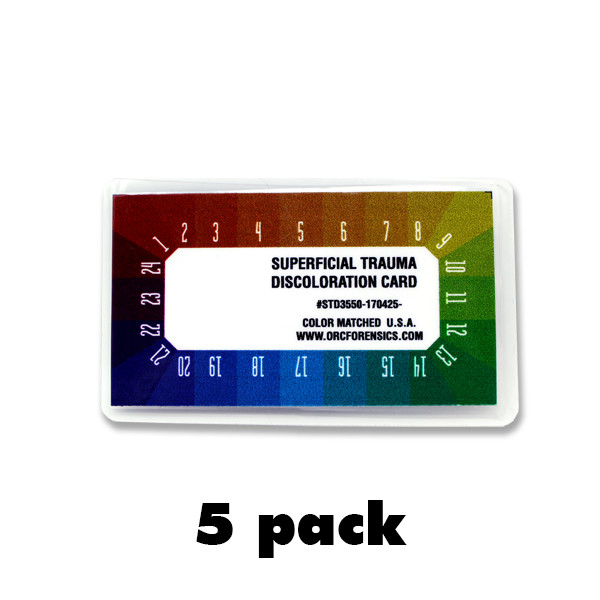 Trauma Discoloration Card – Light Skin Tone – 5 Pack – Oregon Rule Co.